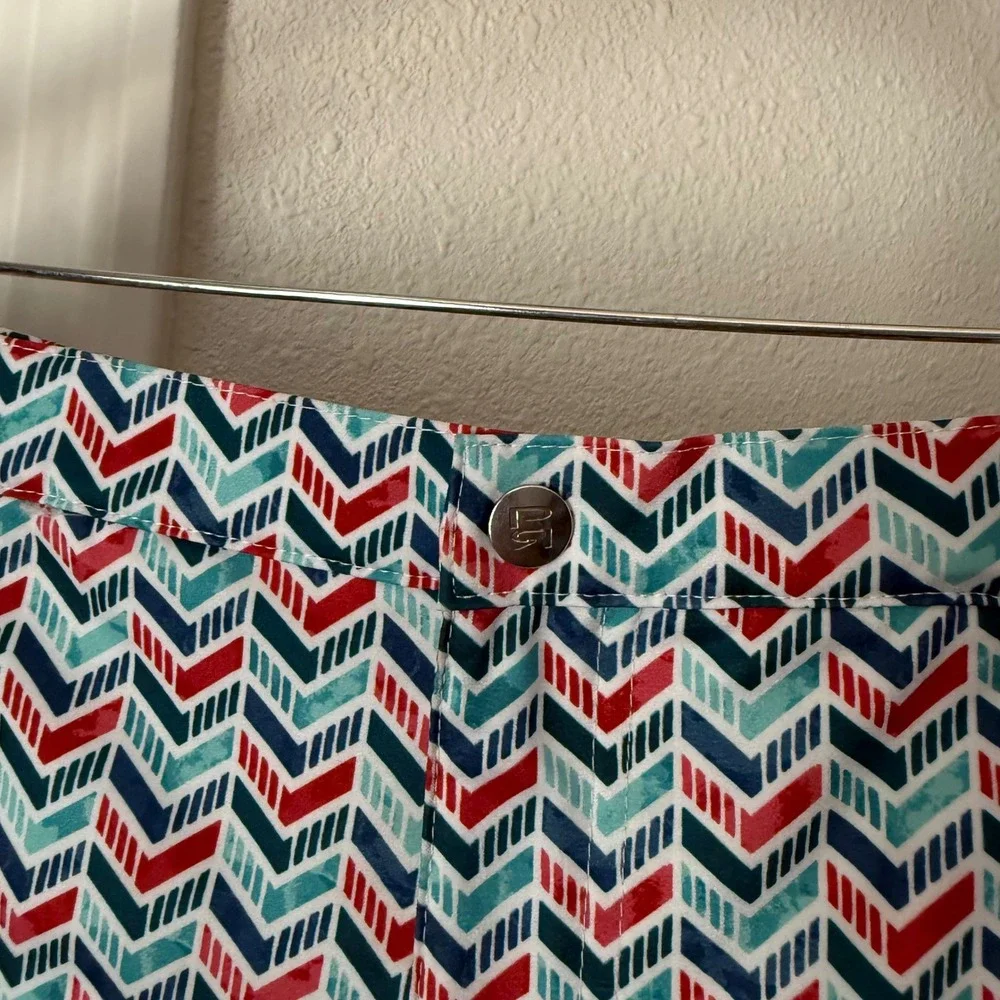 PARKE & RONEN multicolor chevron zig zag printed swim trunks shorts
